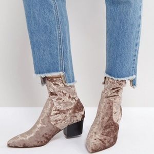 ASOS Velvet Point Sock Boots